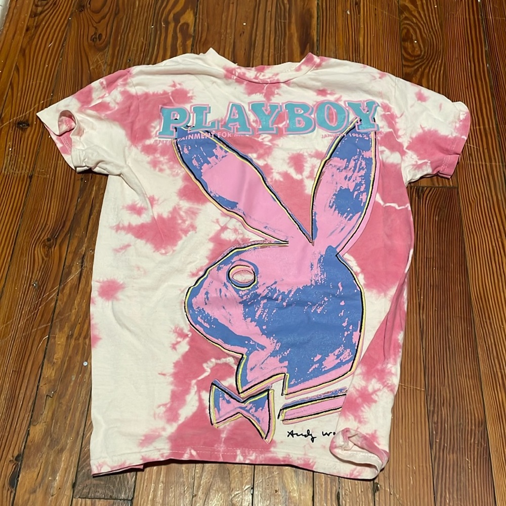 Playboy Bunny Pink and Blue TyeDie T-shirt